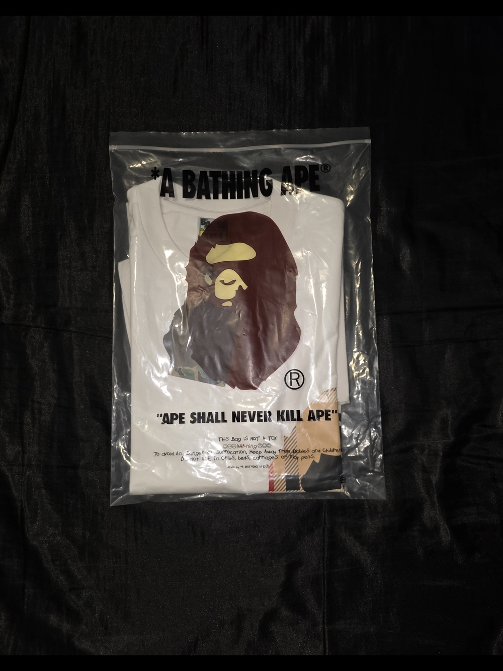 BAPE x Burberry Check Side Big Ape Head T-Shirts, White - Picture 6 of 6